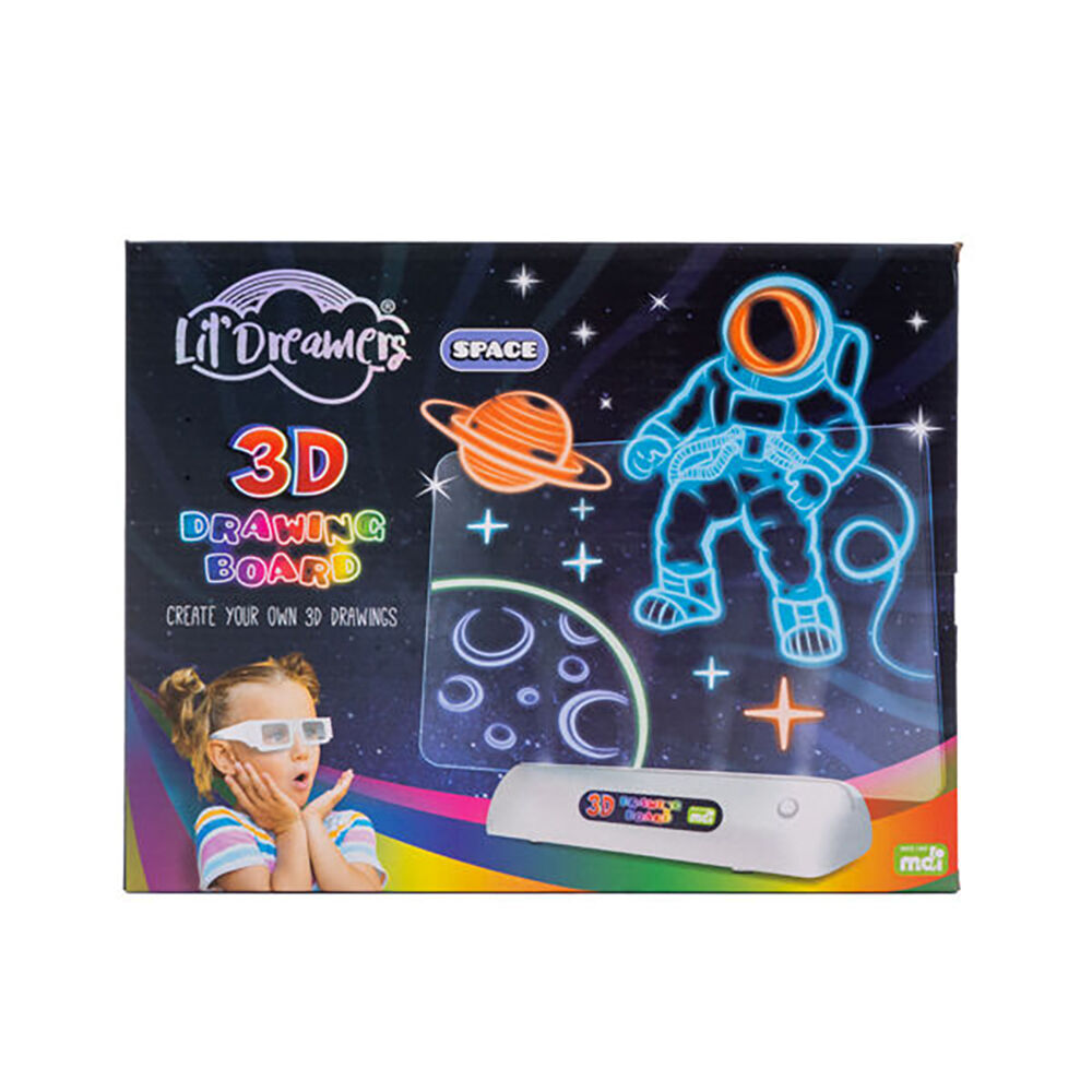 2PK Lil Dreamers Illuminate 3D Draw Board Art Set - Space 6y+