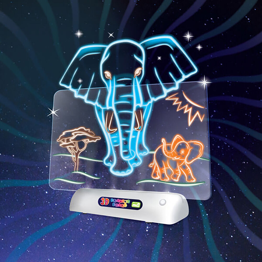 Lil Dreamers Illuminate 3D Draw Board Art Set - Wild Animals 6y+