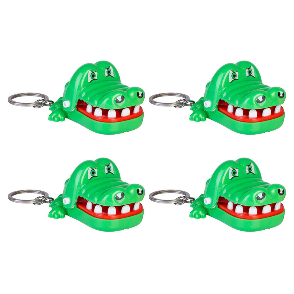 4PK Worlds Smallest Croc Attack Keyring/Keychain Miniature Toy Kids/Children 5+