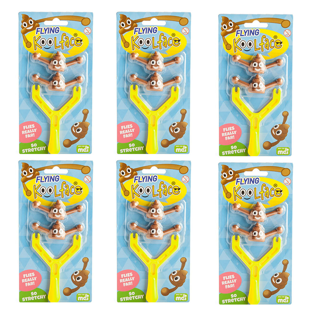 6PK Koolface Flying Smiling Poo Funny Flying Emoji Toy 10x19.5cm 5y+