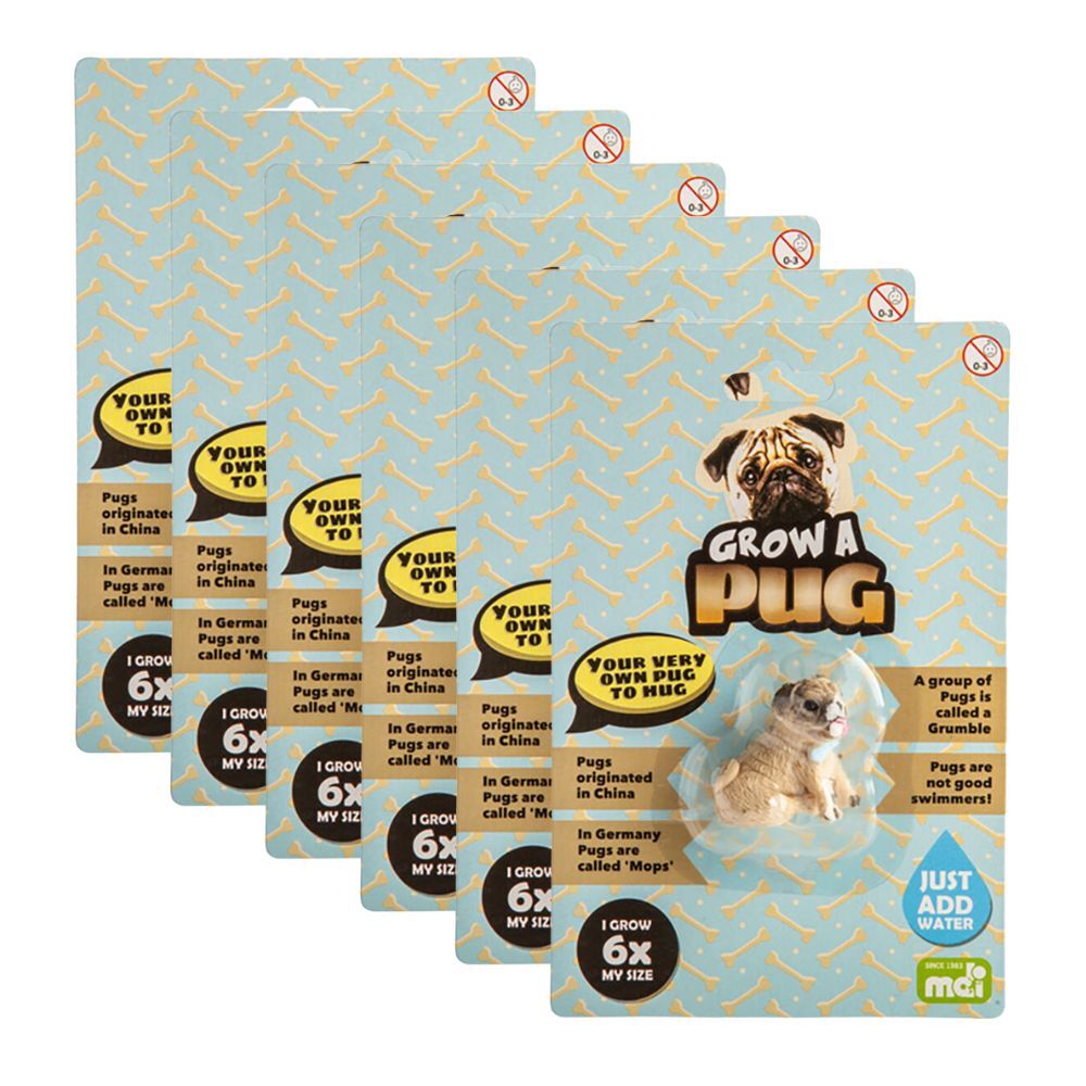 6PK PUG Grow a Pug Kids Activity Fun Play Interactive/Educational Toy