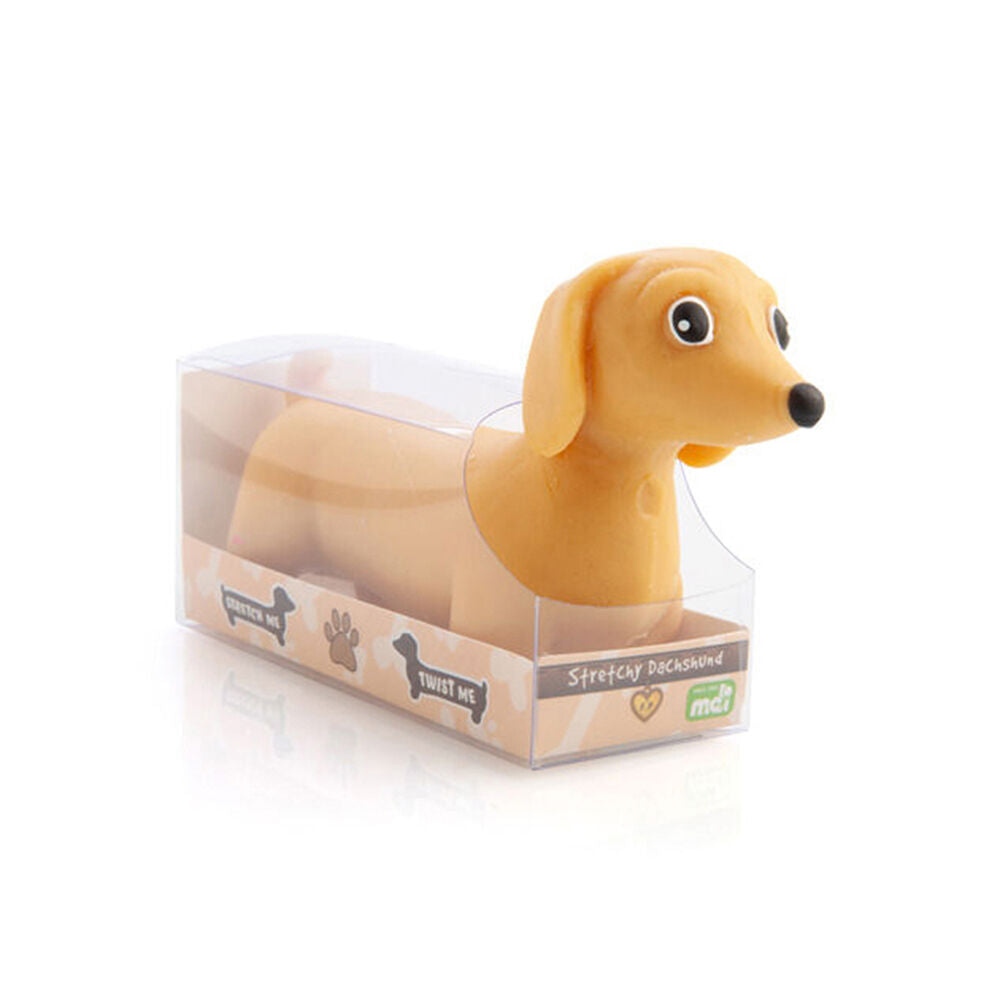 6PK Pullie Pal Stretchy Sandy Textured Kids Toy 12x3.8x7.5cm Dachshund Asstd