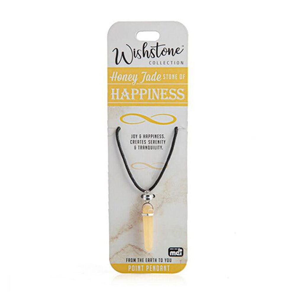 Wishstone Honey Jade Point Pendant Necklace Stone of Tranquility