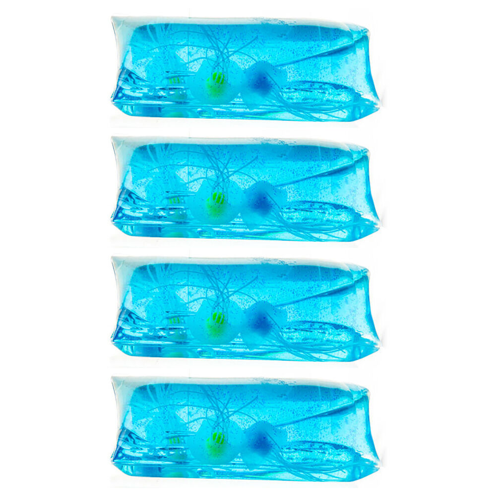 4PK Aquaworld Large Jellyfish Snake Toy Water Wriggler Kids Sensory Play Blue