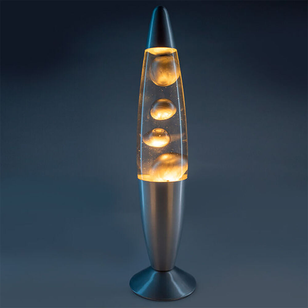 MDI Metallic Motion Lava Lamp Decorative Light 10x41cm - Silver