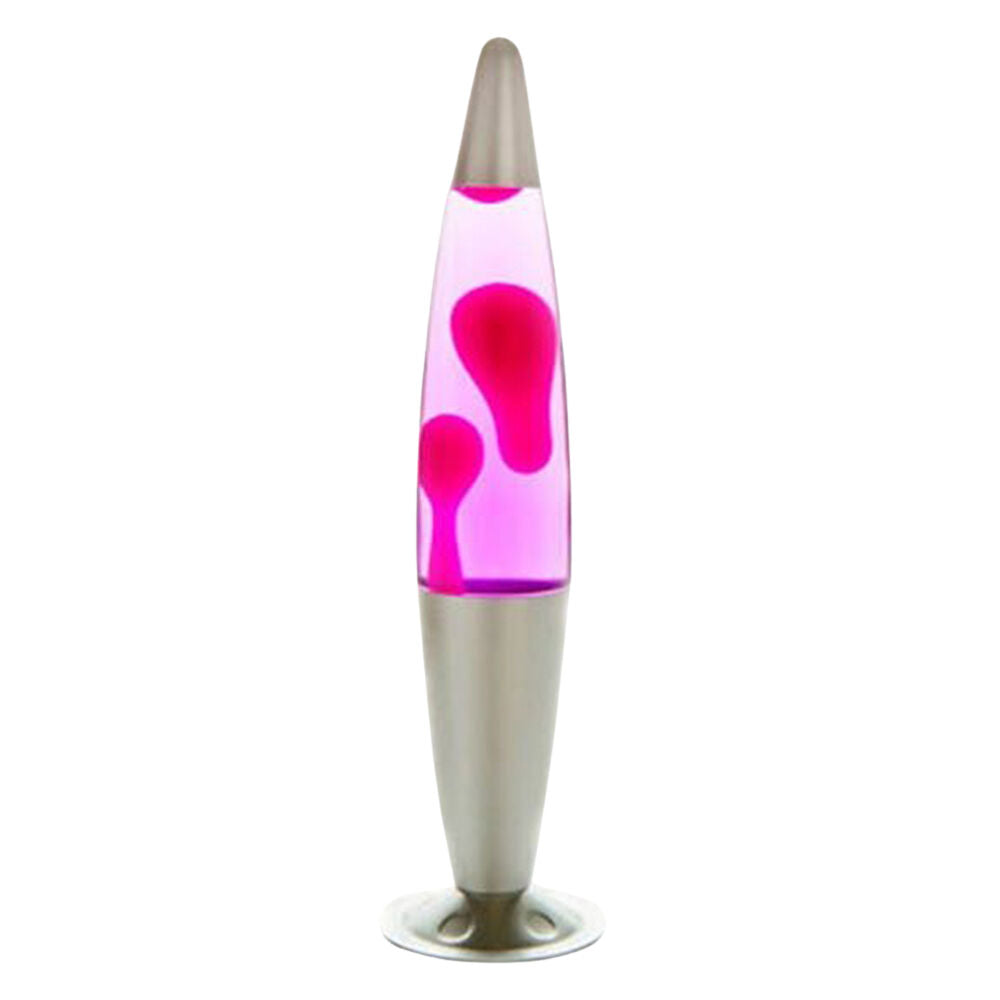 MDI Peace Motion Lamp Lava Bedroom Night Light Decor 10x41cm Silver/Pink