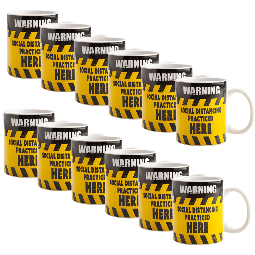 12PK MDI Ceramic Coffee Mug Drinkware 115x95mm - Social Distance Practice