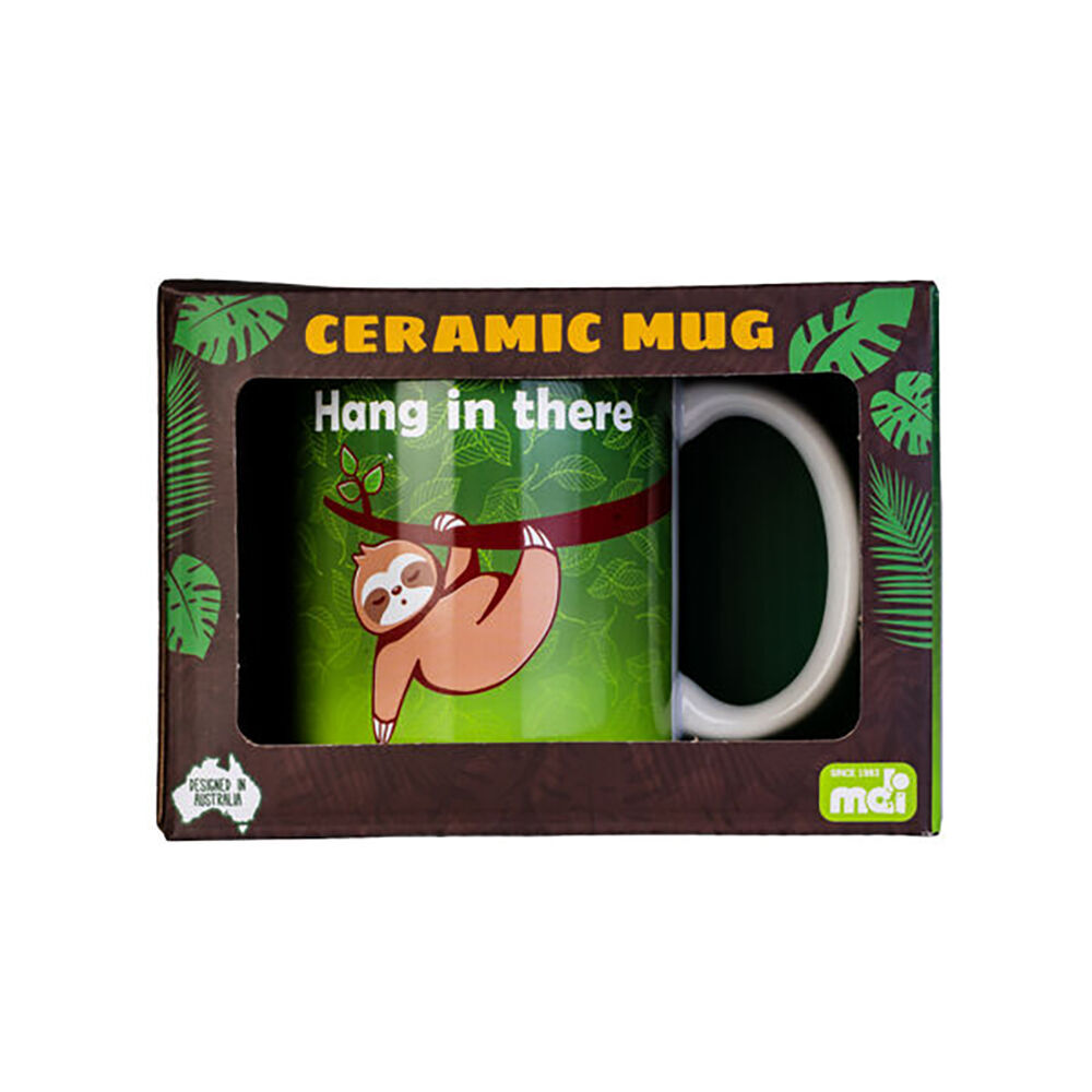 3PK Sloth Lounge Ceramic Coffee Mug Drinkware 115x95mm - Green
