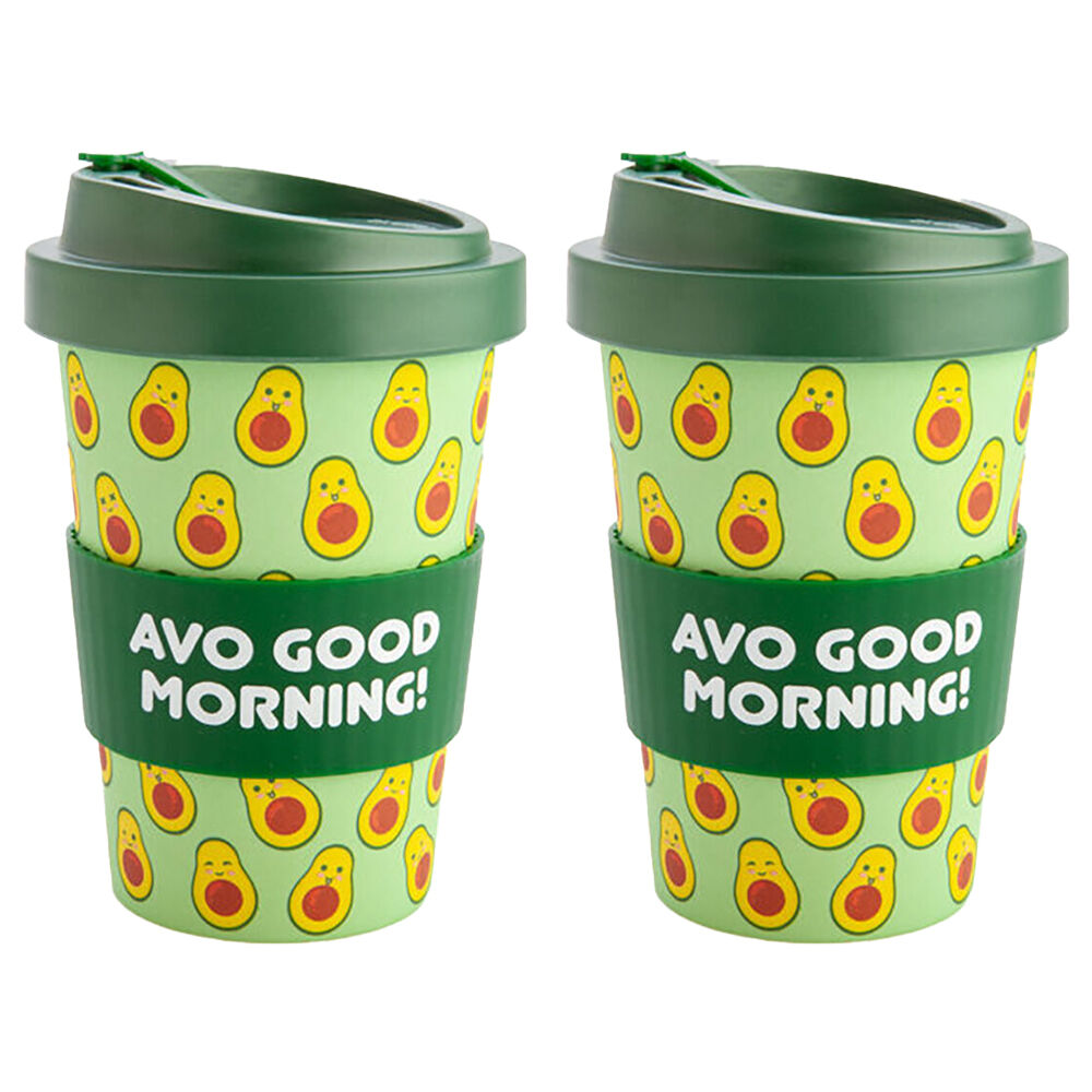 2PK Eco-To-Go Bamboo 470ml Travel Cup 6.5x14.5cm Avocado