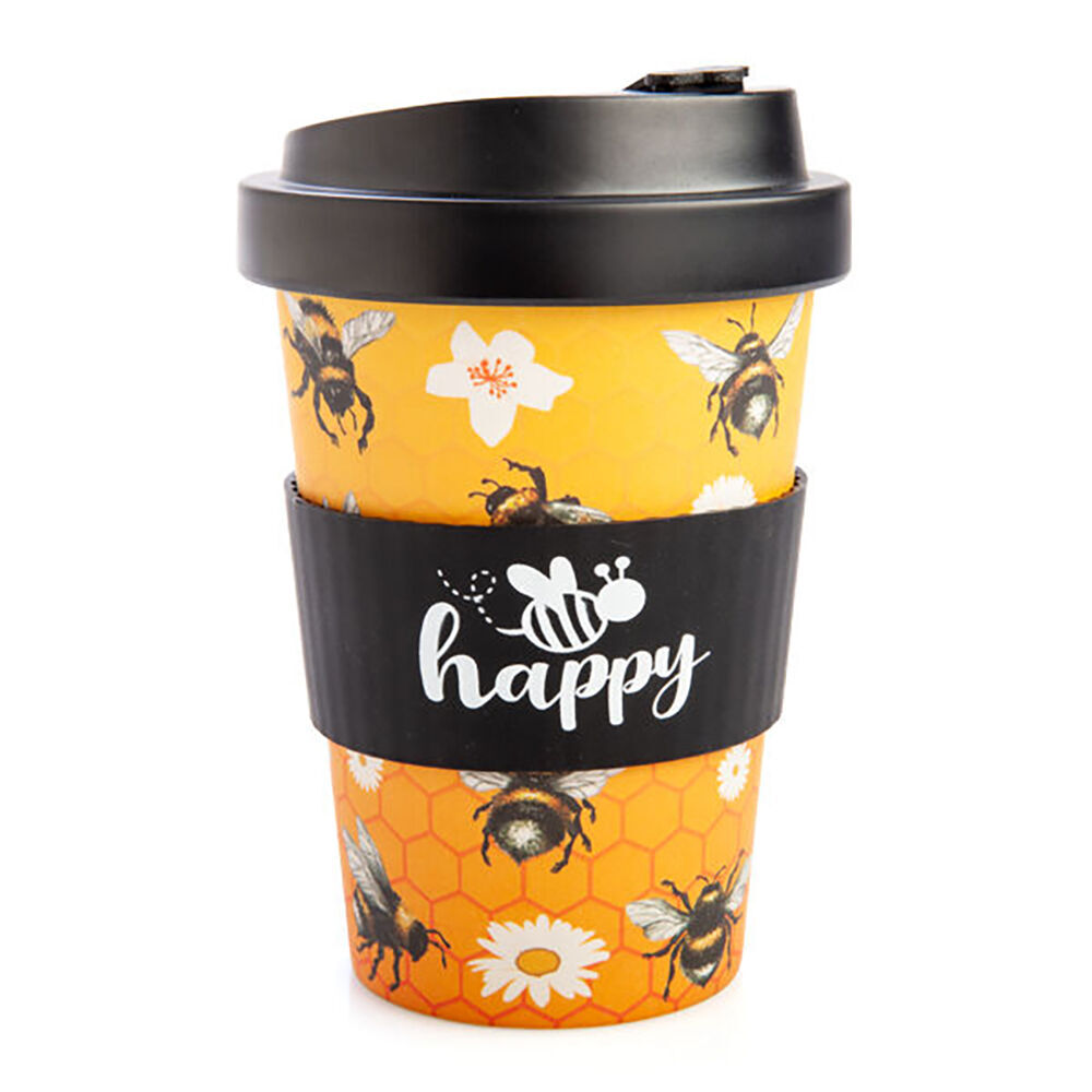 2PK Joybee Eco-To-Go Bamboo 470ml Travel Cup 6.5x14.5cm Bee Happy