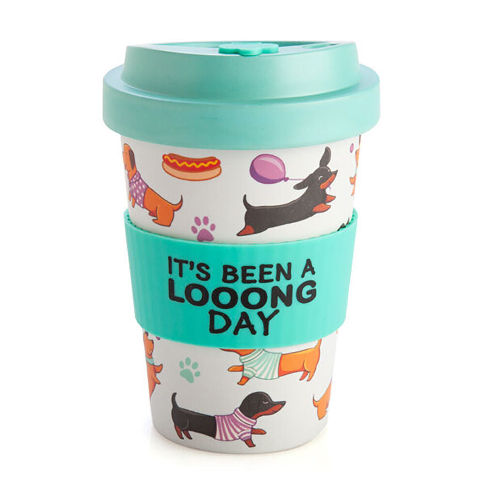 2PK Eco-To-Go Bamboo 470ml Travel Cup 6.5x14.5cm Dachshund