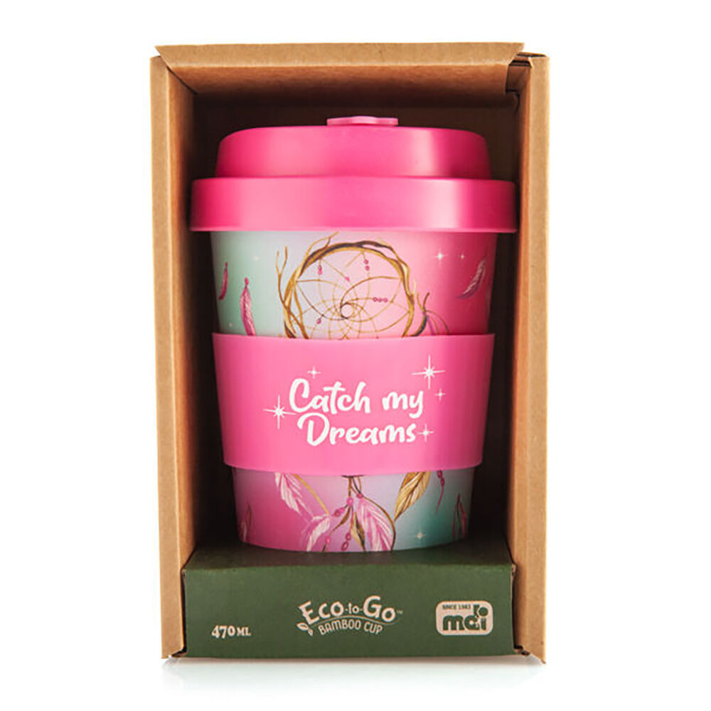 3PK Eco-To-Go Bamboo 470ml Travel Cup 6.5x14.5cm Dreamcatcher
