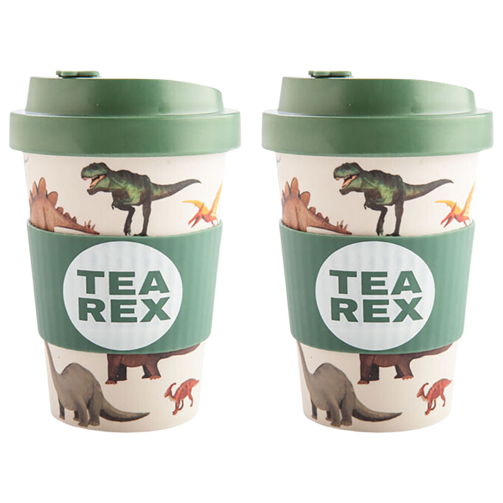 2PK Dino Island Eco-To-Go Bamboo 470ml Travel Cup 6.5x14.5cm Dino
