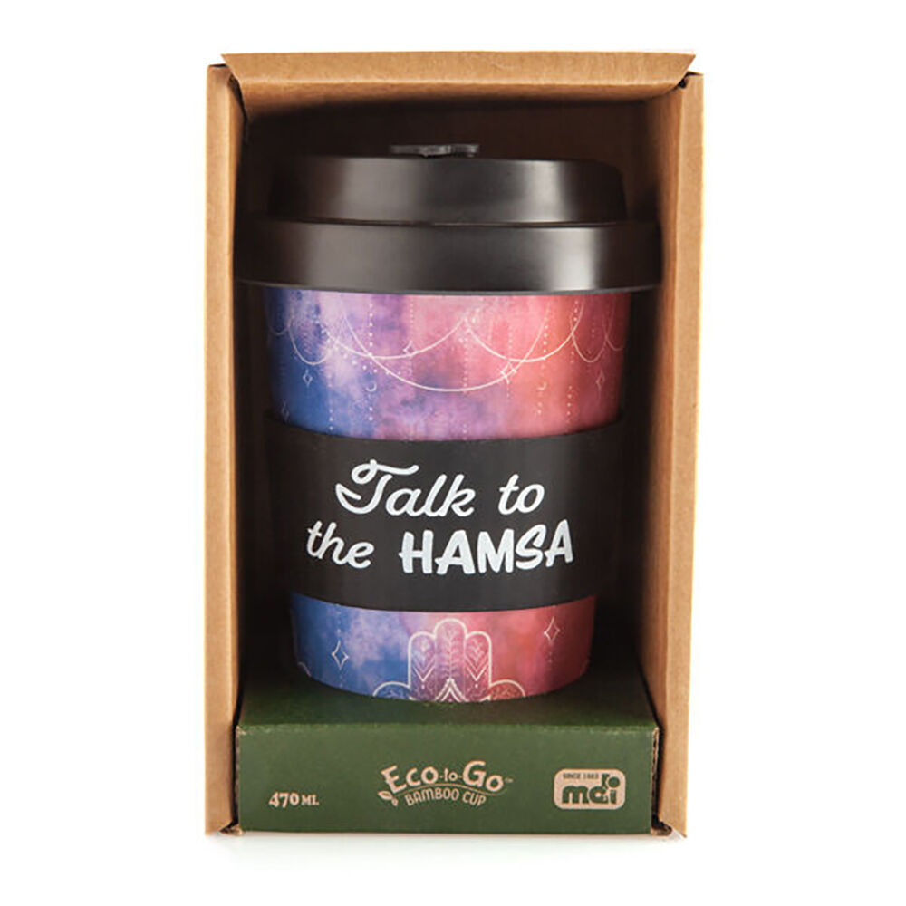 6PK Eco-To-Go Bamboo 470ml Travel Cup 6.5x14.5cm Hamsa