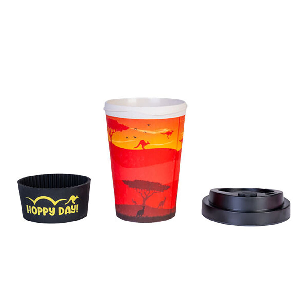 2PK Outback Mates Eco-To-Go Bamboo 470ml Travel Cup 6.5x14.5cm Kangaroo