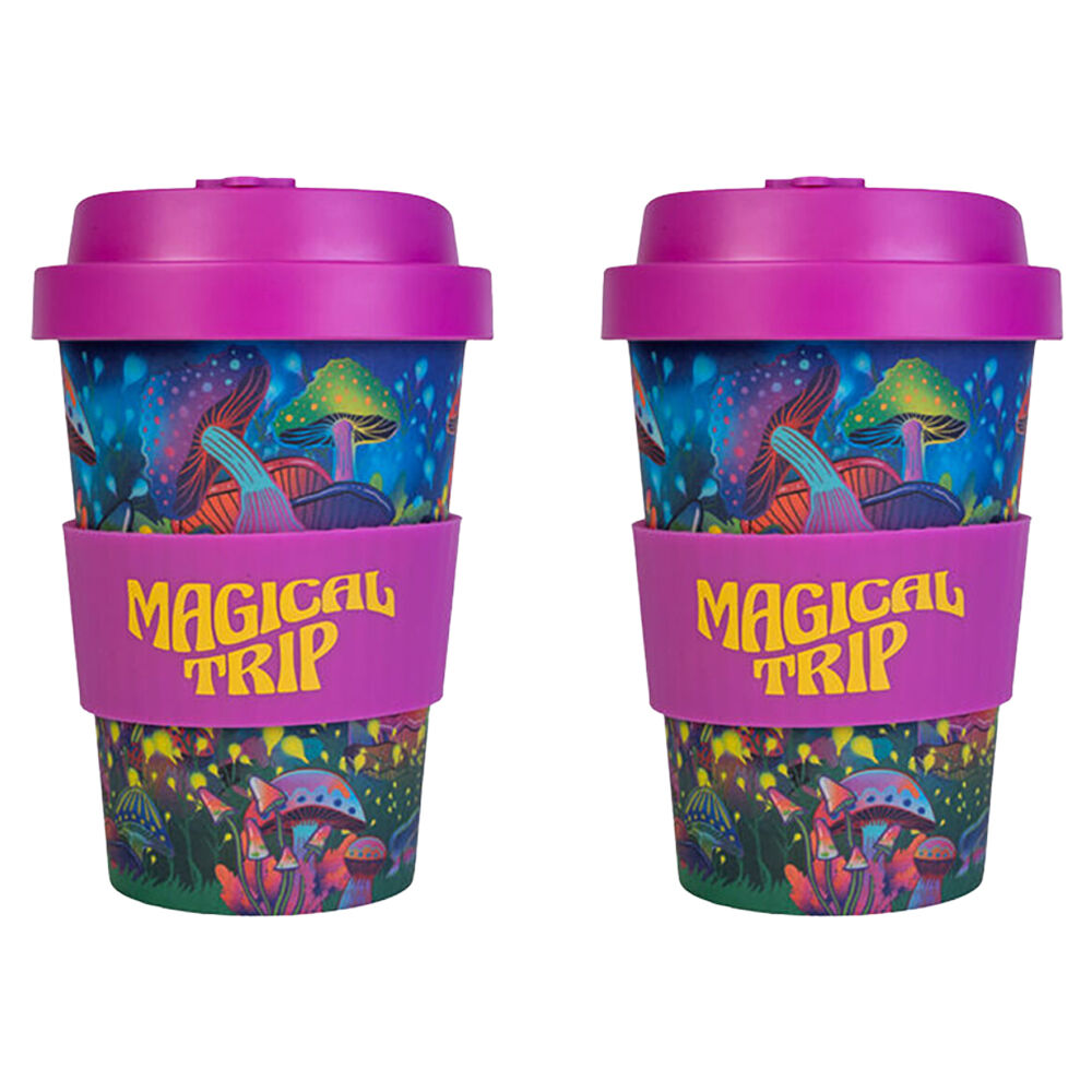 2PK Eco-To-Go Bamboo 470ml Travel Cup 6.5x14.5cm Mushroom