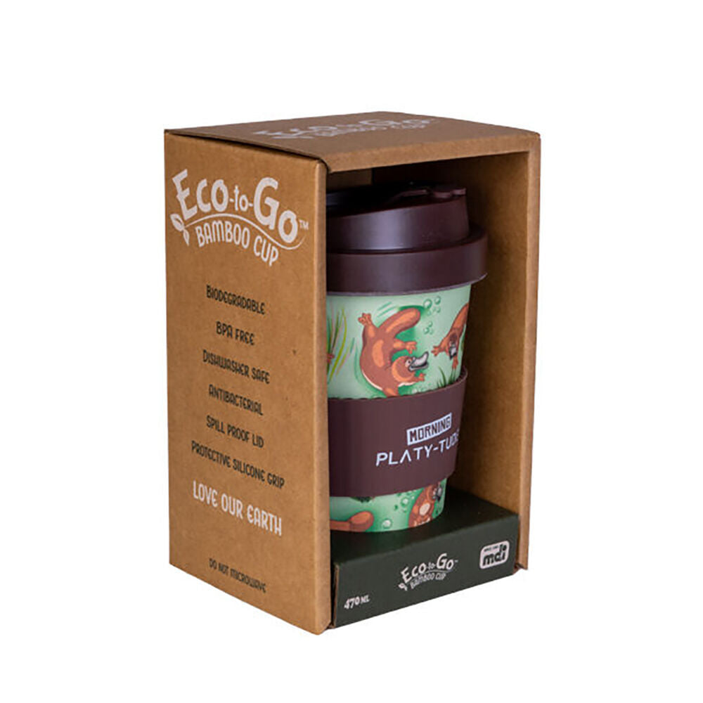 2PK Eco-To-Go Bamboo 470ml Travel Cup 6.5x14.5cm Platypus