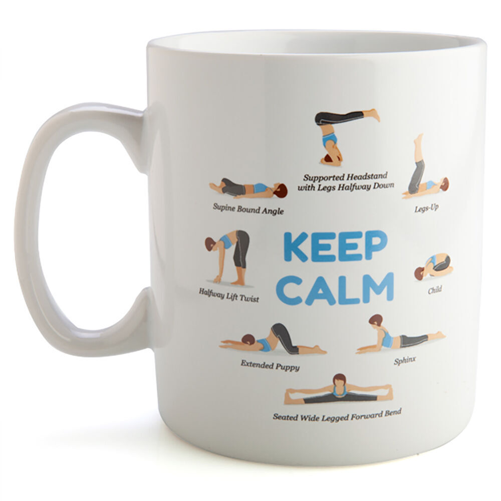3PK MDI Giant Mug Yoga Drinkware Coffee Mug w/ Handle White