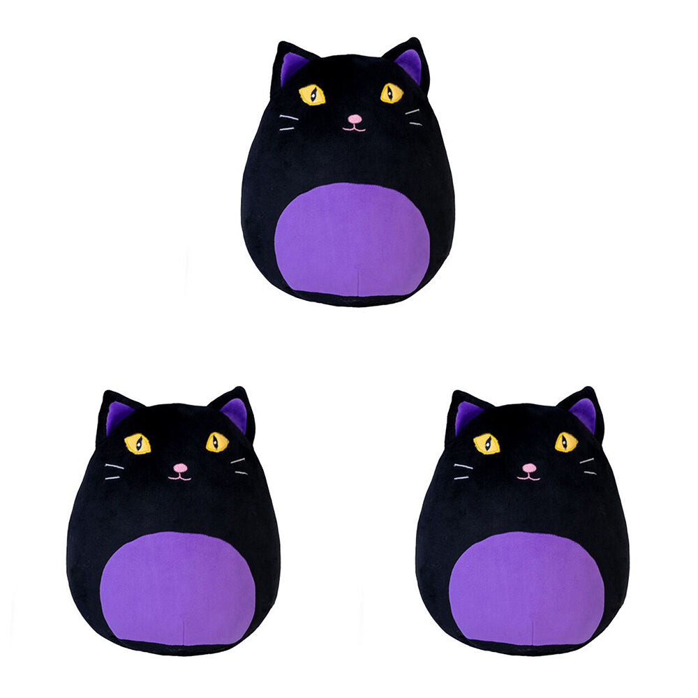 3PK Smooshos Pal Squishy Super Soft Velour Plushie Kids Toy 22x16x22cm Black Cat