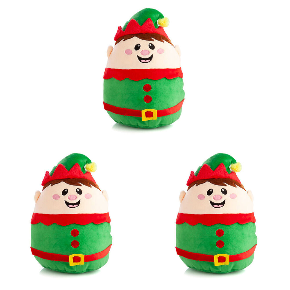 3PK Smooshos Pal Squishy Velour Plushie Kids Toy 22x16x22cm Christmas Elf