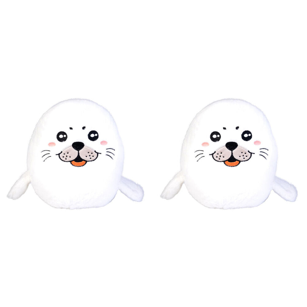 2PK Smooshos Pal Squishy Velour Plushie Kids Toy 22x16x22cm Harp Seal Pup