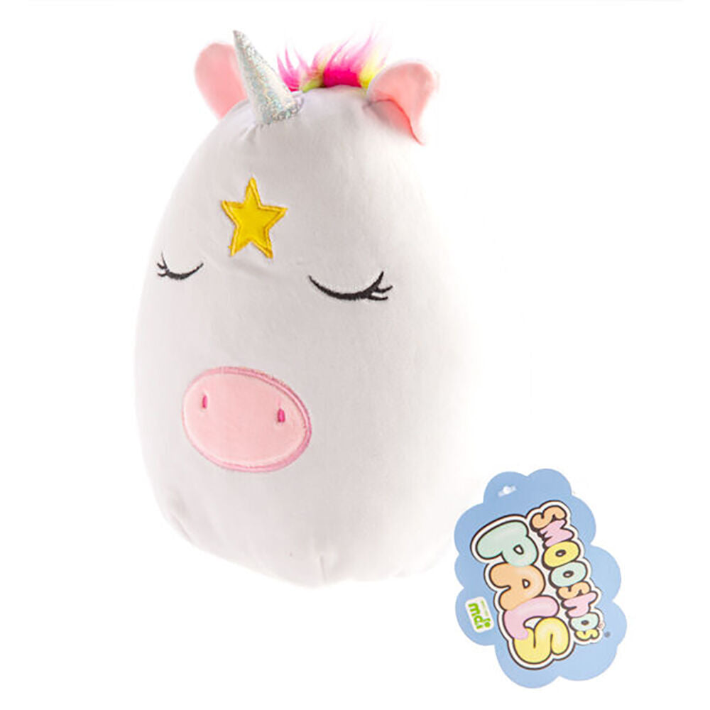 2PK Smooshos Pal Cushion Plush Stuffed Animal Pillow Unicorn 22x16cm White