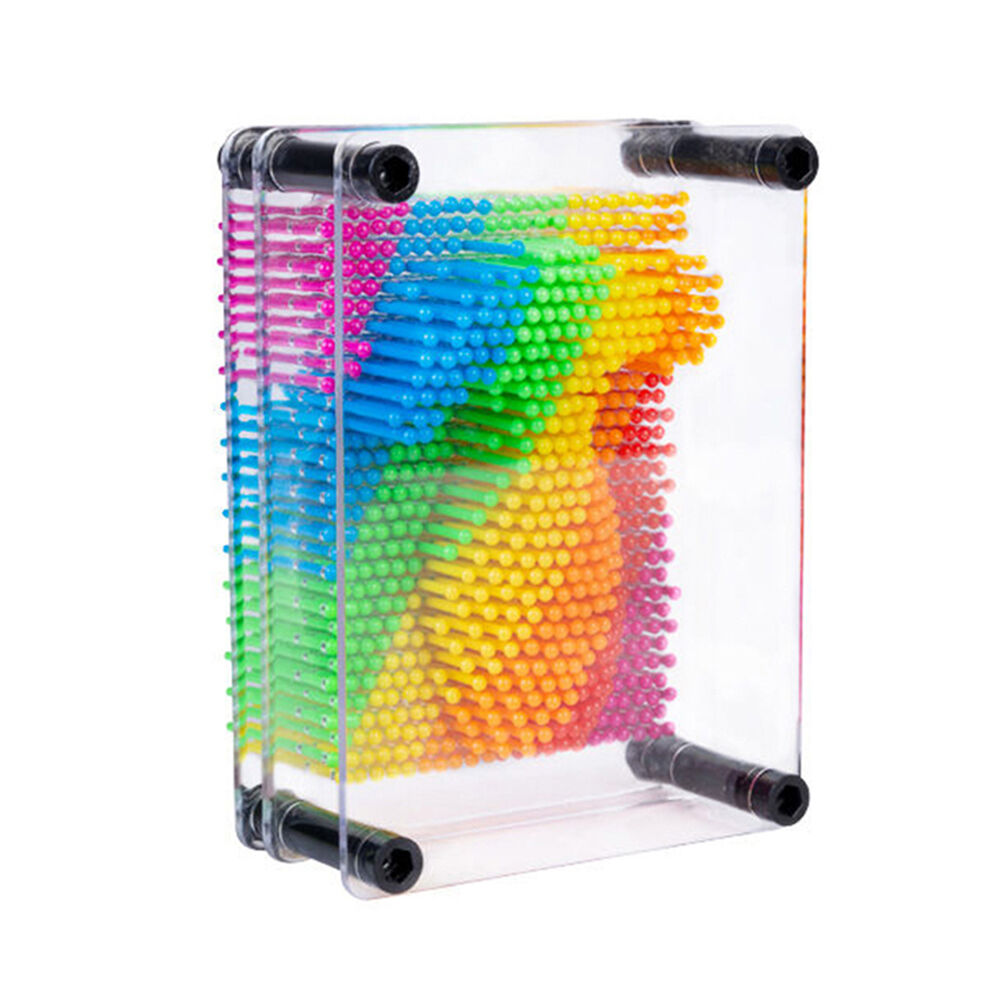 MDI Bright Rainbow 3D Push Pin Art Small Kids Desktop Toy 12.5x9x6.5cm
