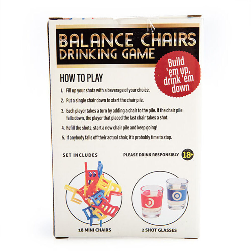 2PK MDI Balance Chairs Set Chair Stacking/Balancing Drinking Game