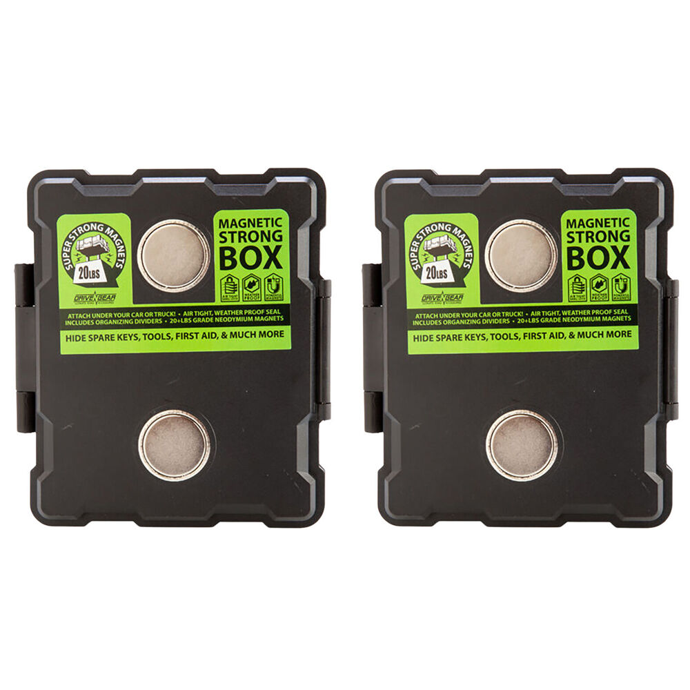 2PK MDI Magnetic Storage Box Compact Desk Organiser Case 11x10cm - Black