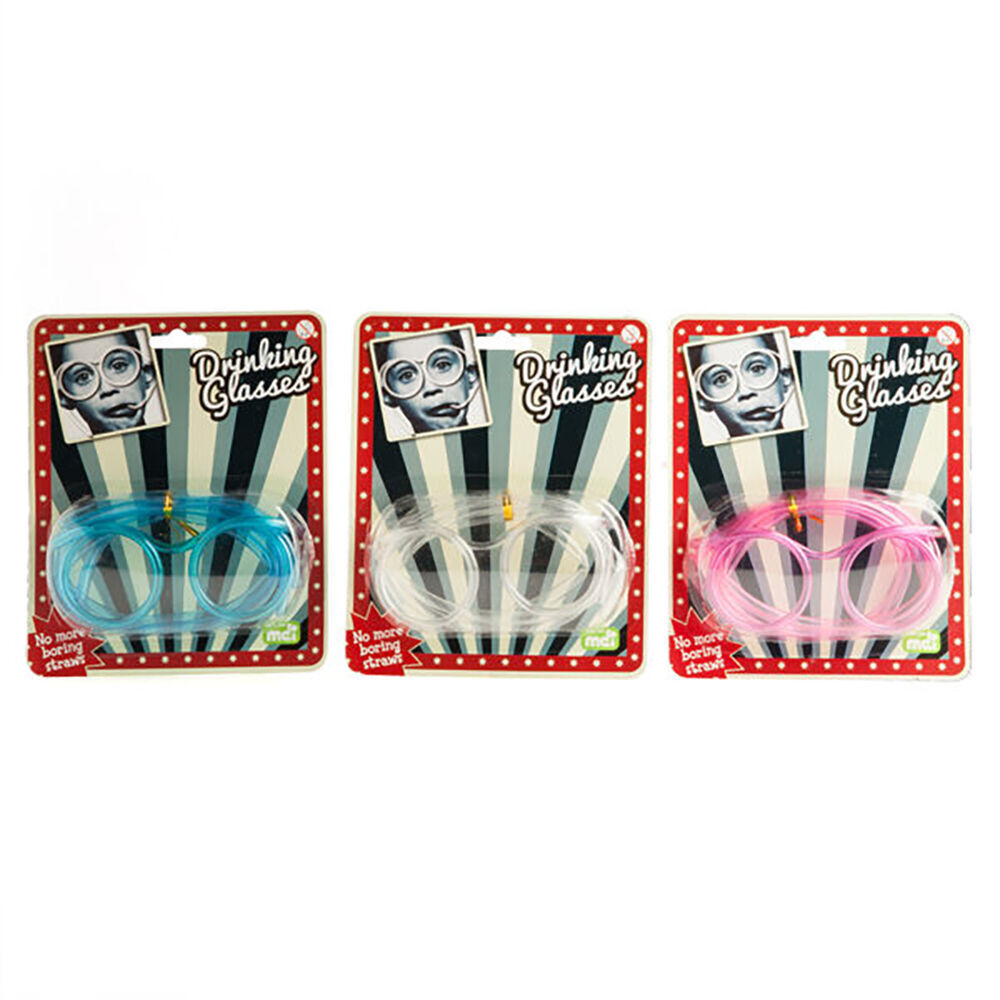 6PK MDI Drinking Glasses Novelty Straw Party Accessory 13x9cm Assorted