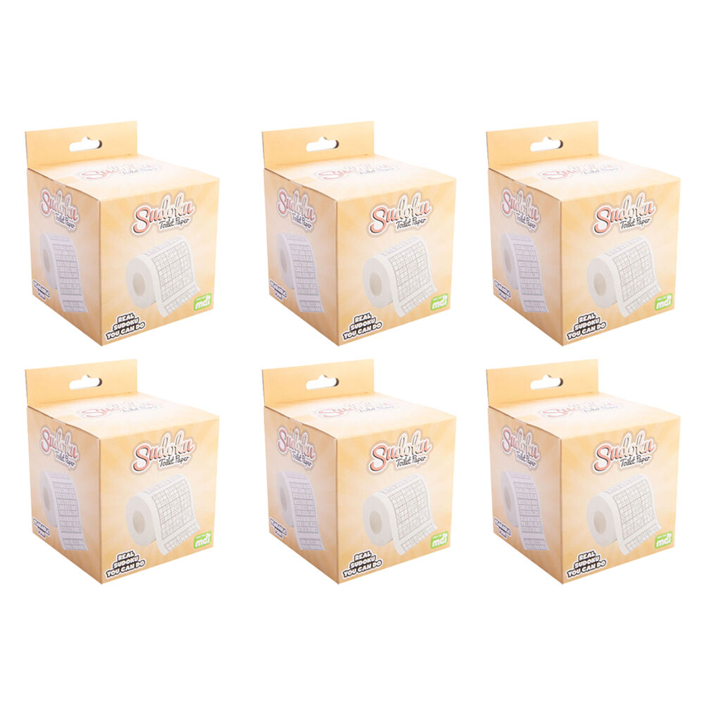 6PK MDI Toilet & Bathroom Paper Tissue Roll Sudoku Puzzle Design 3ply
