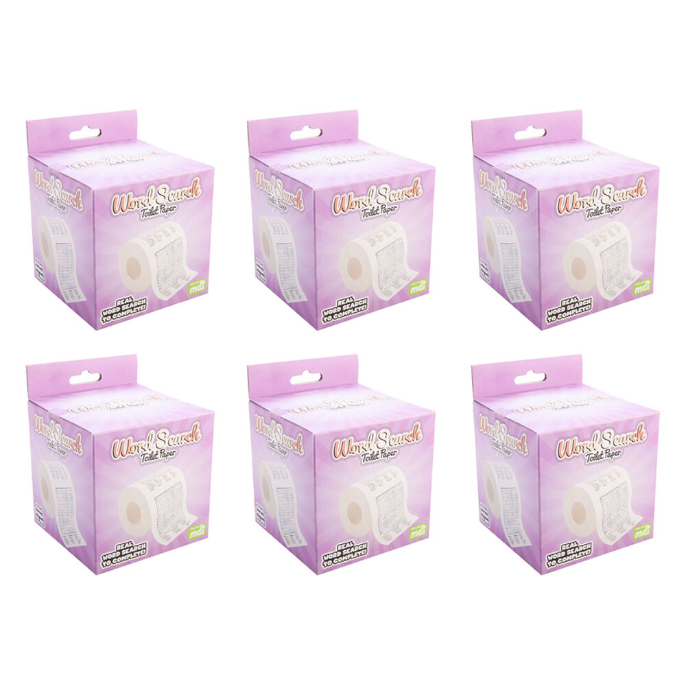 6PK MDI Toilet & Bathroom Paper Tissue Roll Word Search Puzzle Design 3ply