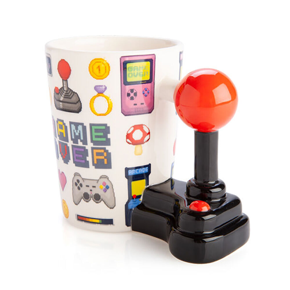 3PK MDI Gamer Ceramic Mug Joystick 3D Handle Mug Handle 14x14cm