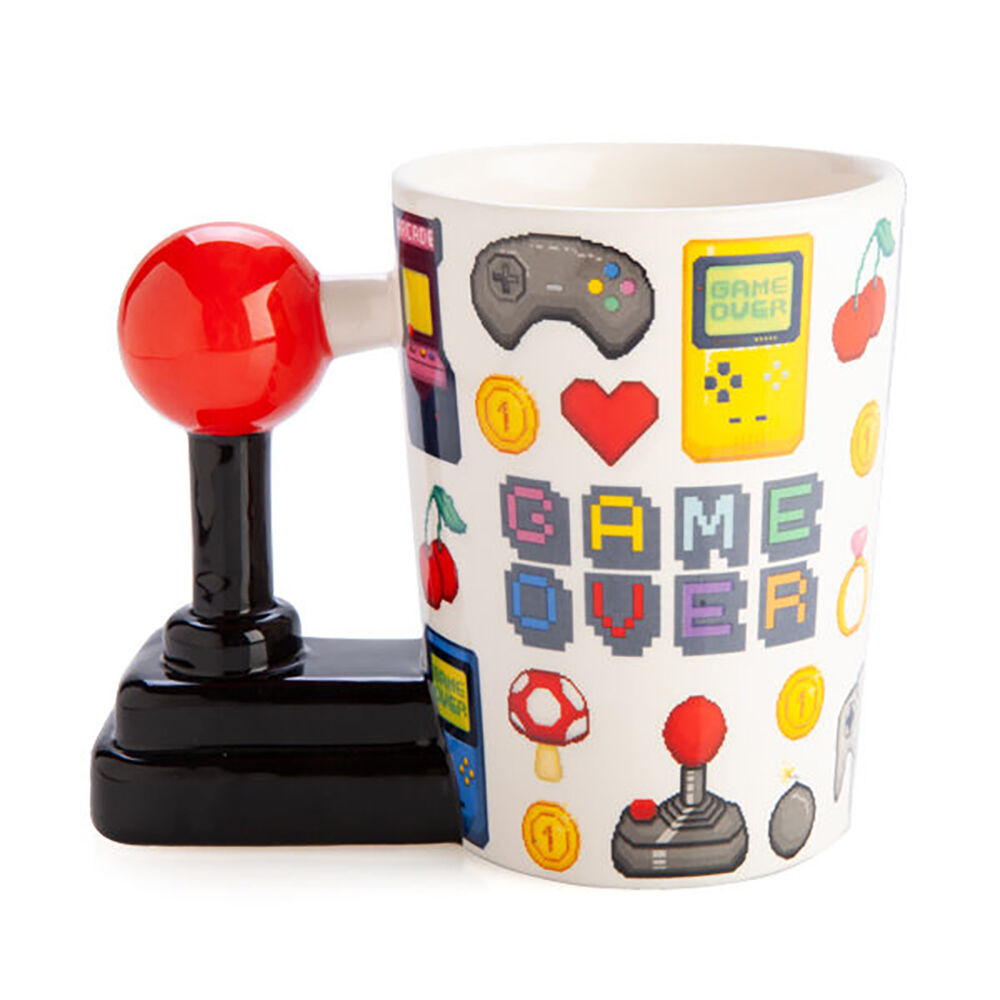 3PK MDI Gamer Ceramic Mug Joystick 3D Handle Mug Handle 14x14cm