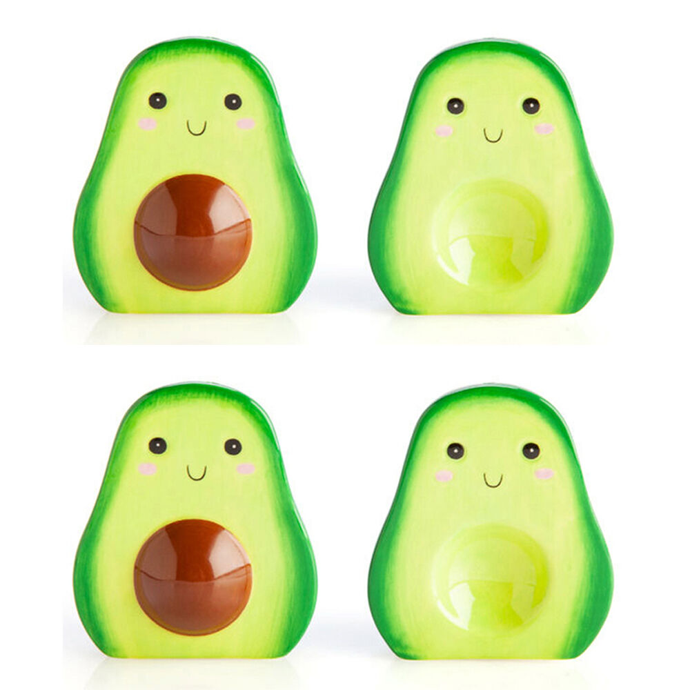 2x 2pc Flavour Mates Salt & Pepper Spice Shaker Duo Set 5x7x8cm Avocado Halves
