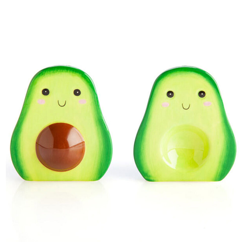 2x 2pc Flavour Mates Salt & Pepper Spice Shaker Duo Set 5x7x8cm Avocado Halves