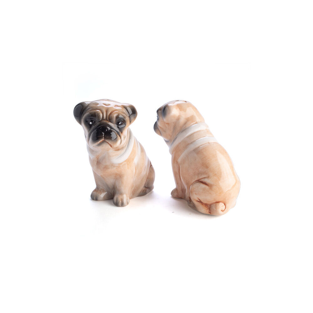 2pc Flavour Mates 3D Salt & Pepper Spice Shaker Duo Set 4x8x8cm Pug Dogs Pair