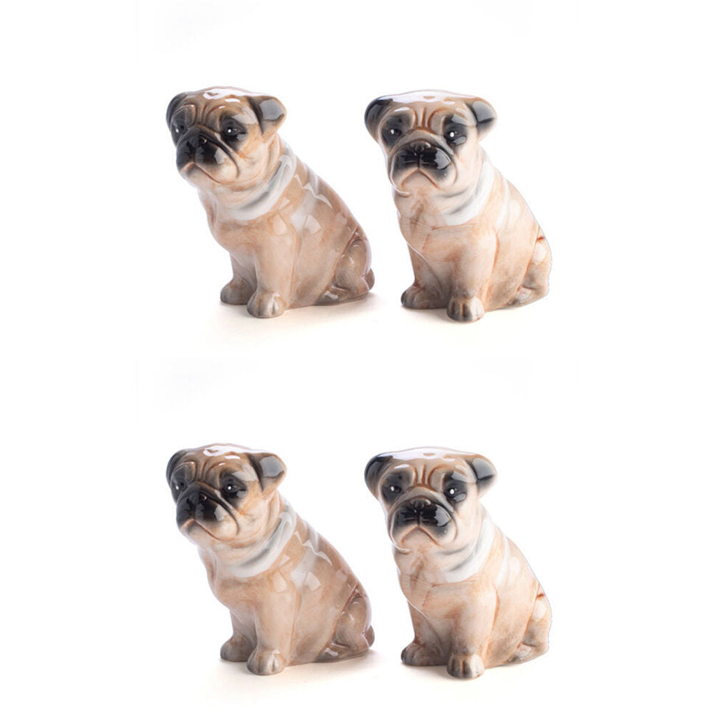 2x 2pc Flavour Mates Salt & Pepper Spice Shaker Duo Set 4x8x8cm Pug Dogs Pair