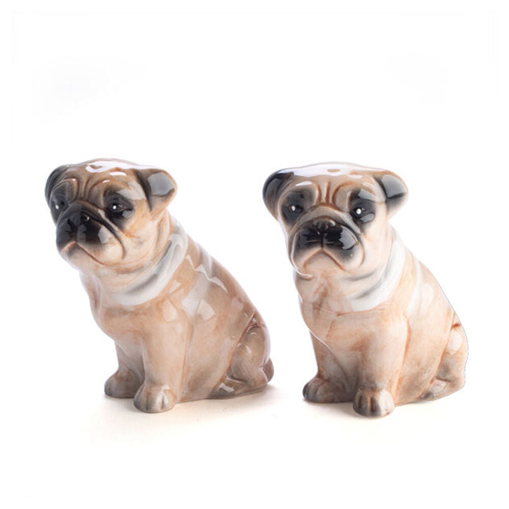 2x 2pc Flavour Mates Salt & Pepper Spice Shaker Duo Set 4x8x8cm Pug Dogs Pair