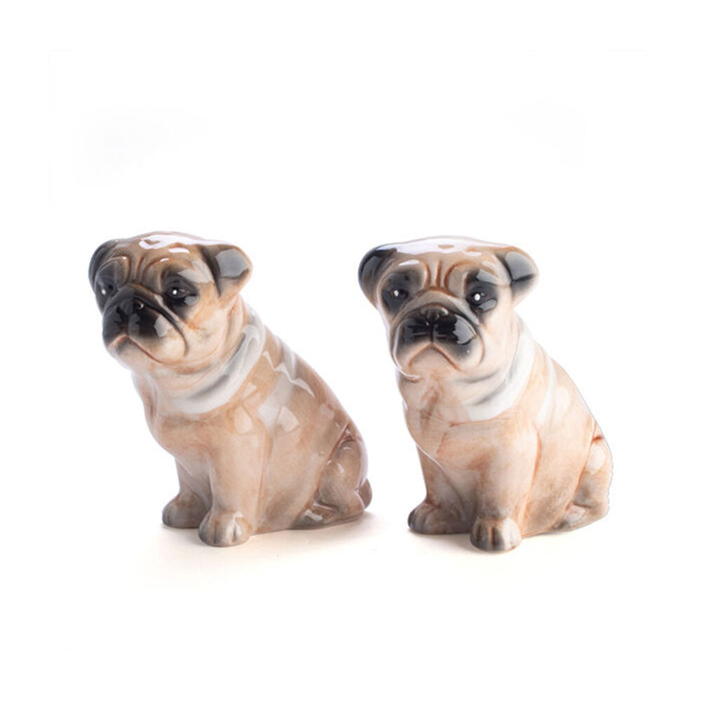 2pc Flavour Mates 3D Salt & Pepper Spice Shaker Duo Set 4x8x8cm Pug Dogs Pair