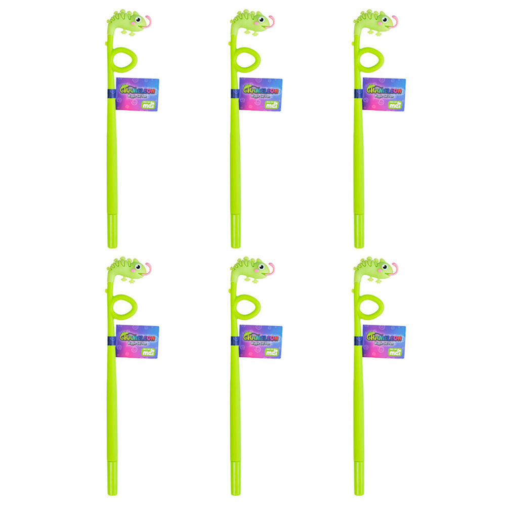 6PK MDI Wiggle Gel Pen School Writting Stationery Kids/Children Chameleon