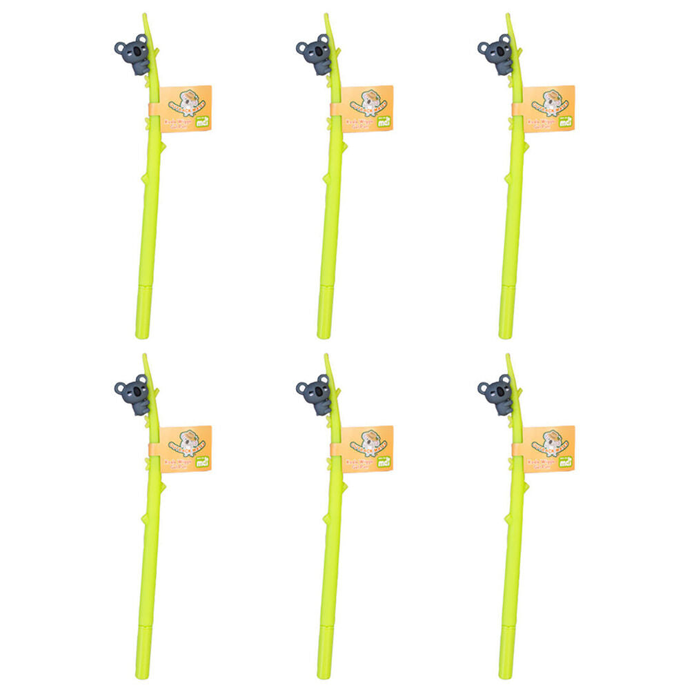 6PK Outback Mates Wiggle Gel Pen School Writting Stationery Kids/Children Koala