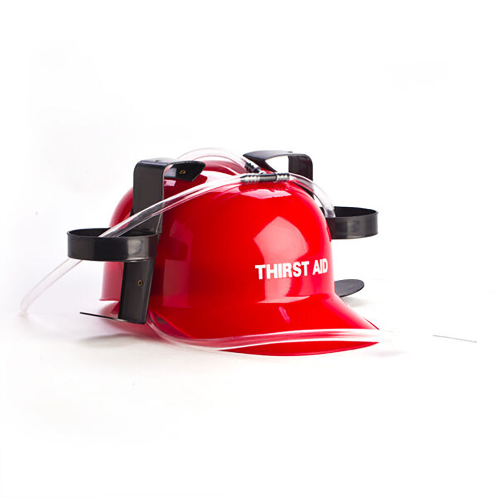 MDI Drinking Hat Beer Helmet Thirst Aid 31x27cm - Red