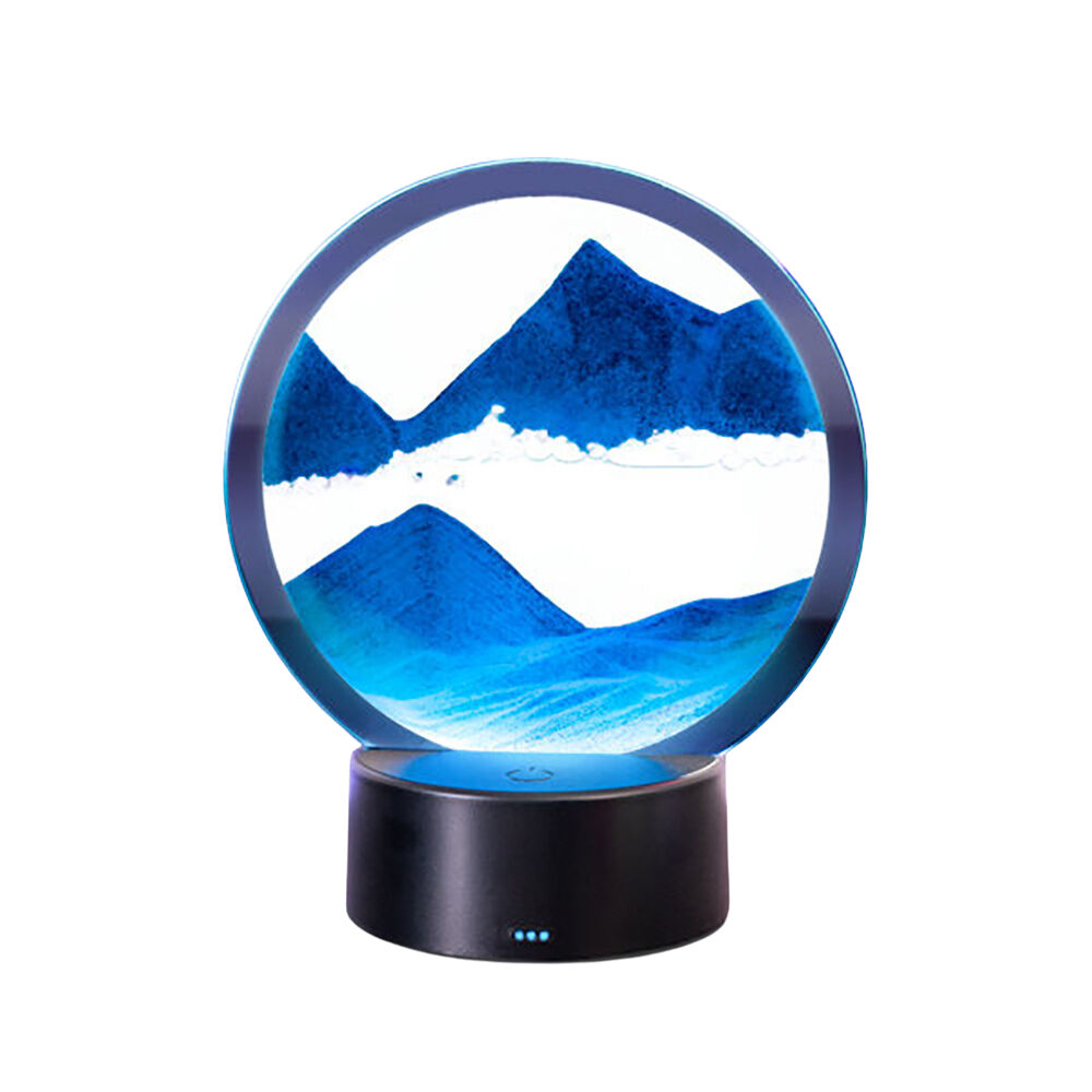 Art + Tech LED Sand Art Motion Display Relaxing Desk Decor 16x19cm - Blue