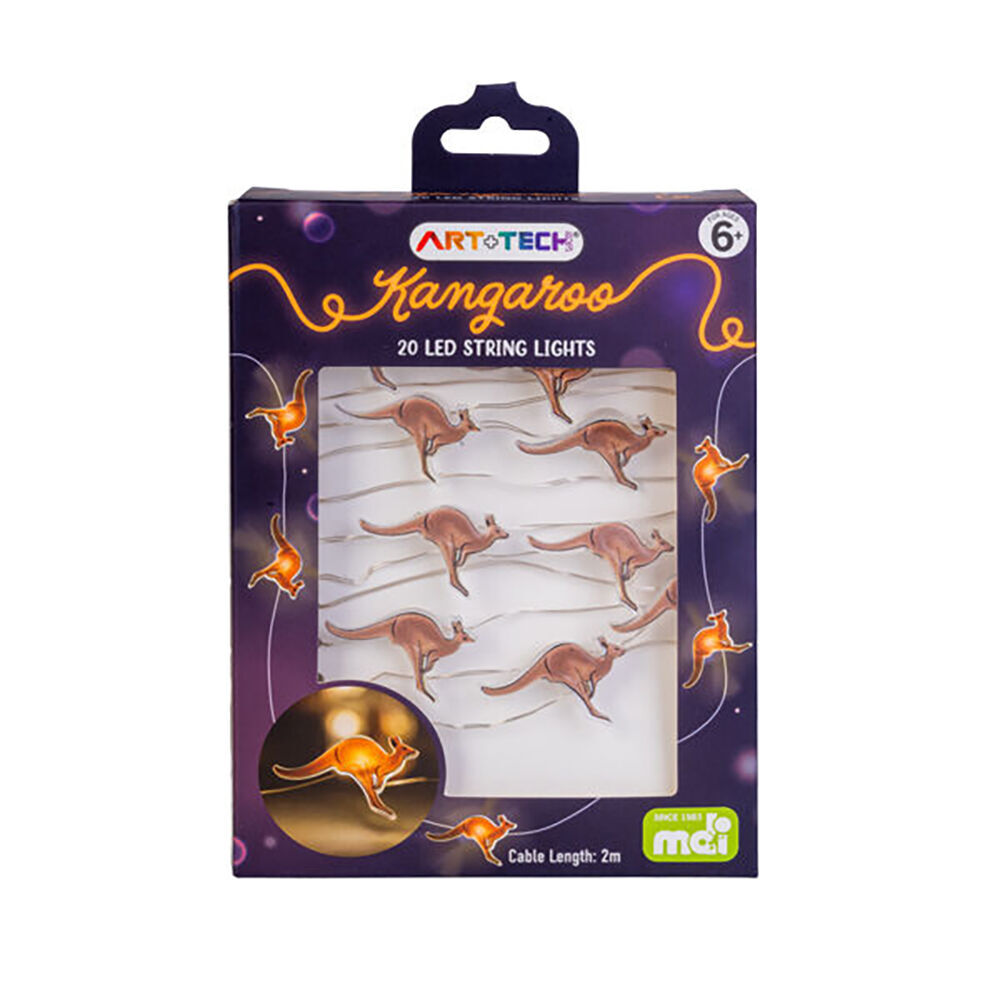 3PK Art + Tech LED String Light Kangaroo Fun Aussie Room Decor Light 23.8x3.5cm