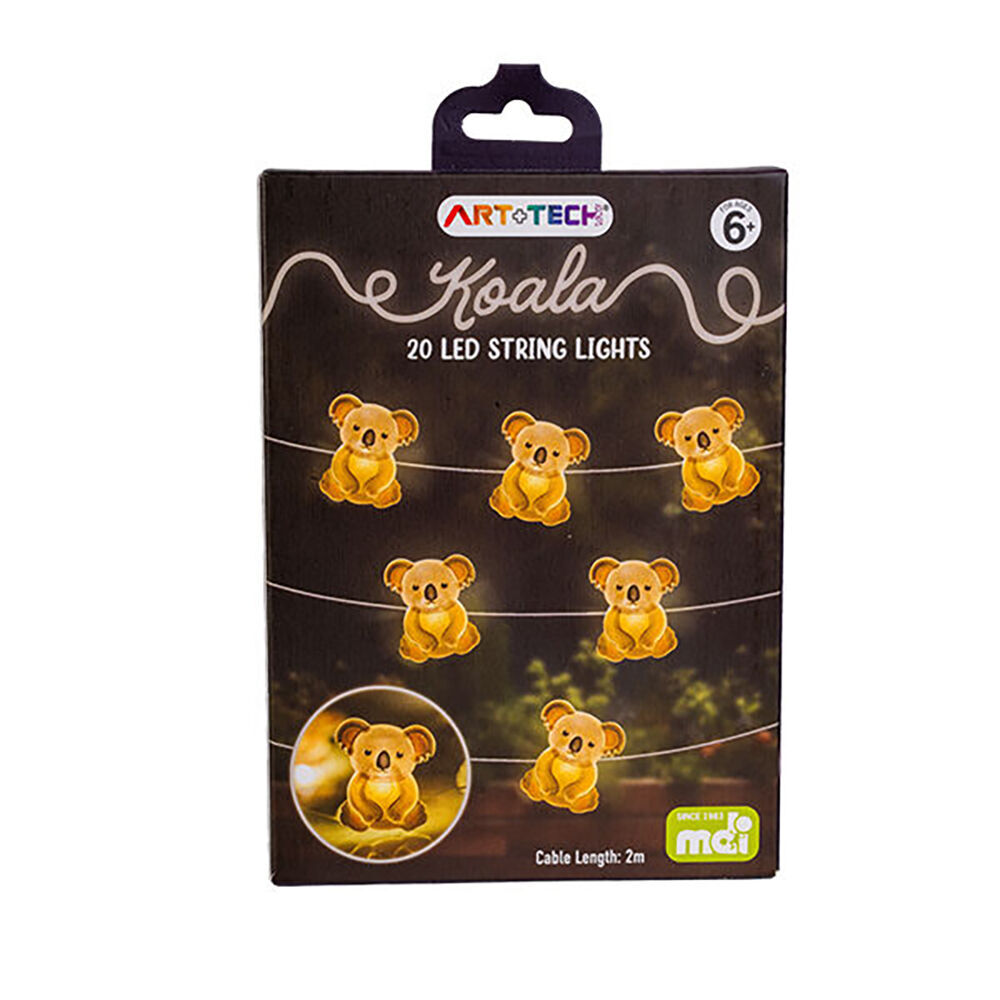 3PK Art + Tech LED String Light Koala Cute Australian Themed Decor 23.8x3.5cm