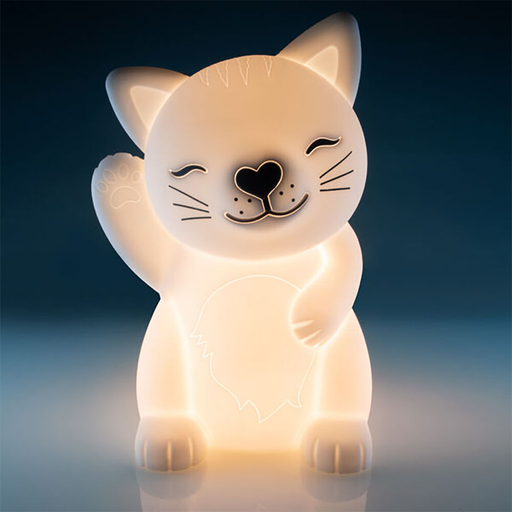 Lil Dreamers Silicone Touch Led Lamp Light Kids Bedroom Decor White - Cat