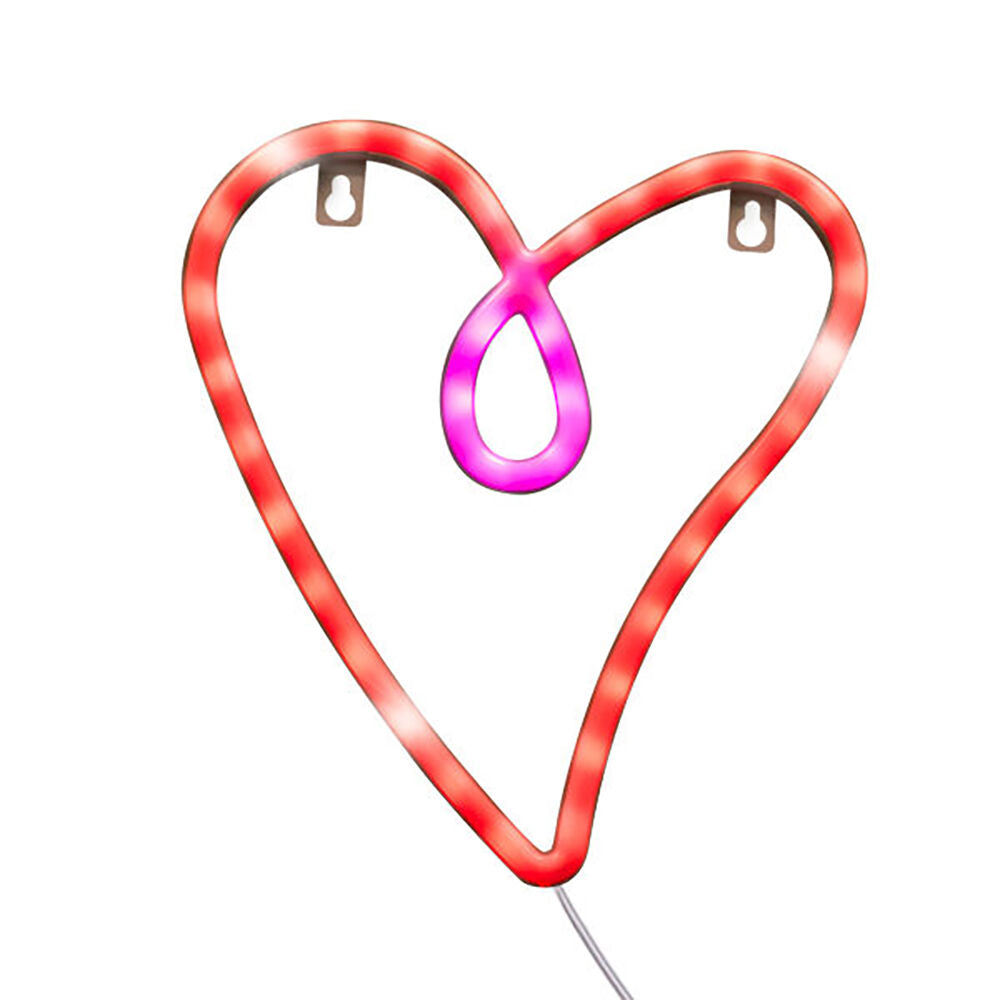 Art + Tech LED Wall Light Heart Romantic Room Accent Night Light 20x22.5cm