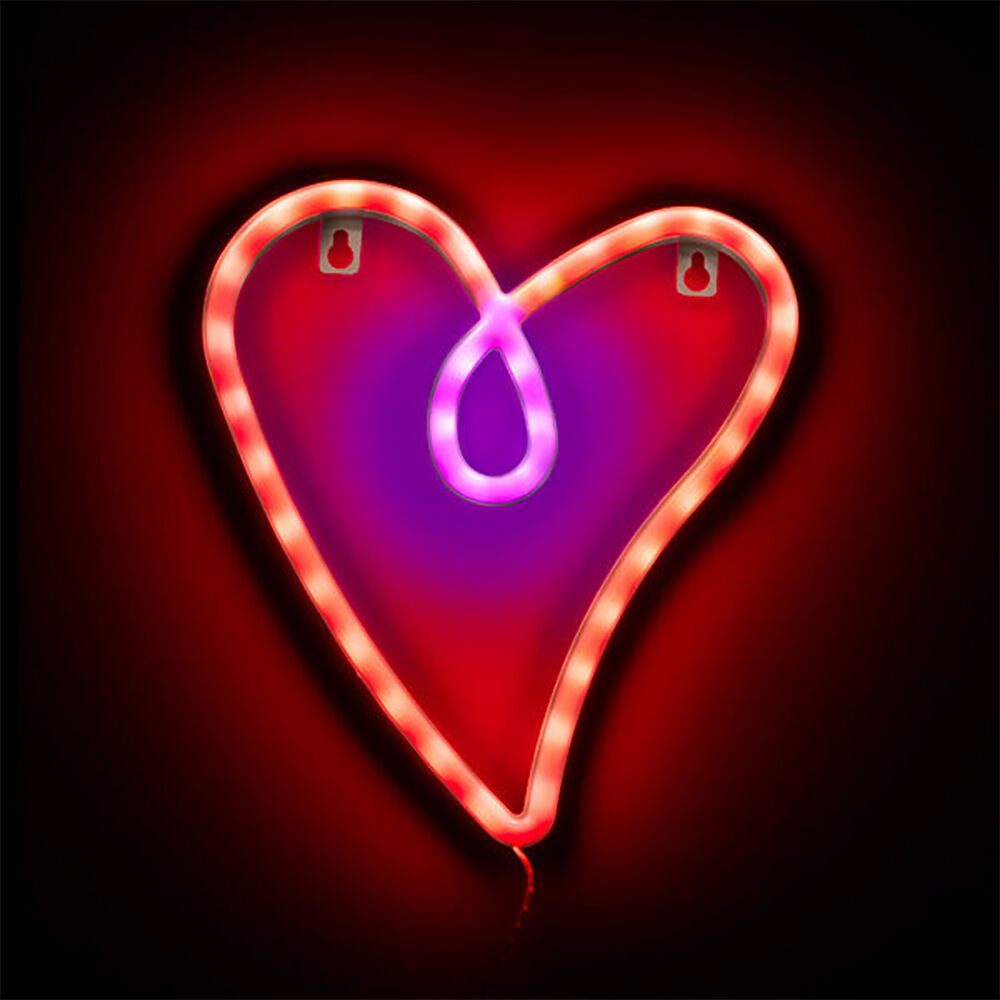 Art + Tech LED Wall Light Heart Romantic Room Accent Night Light 20x22.5cm