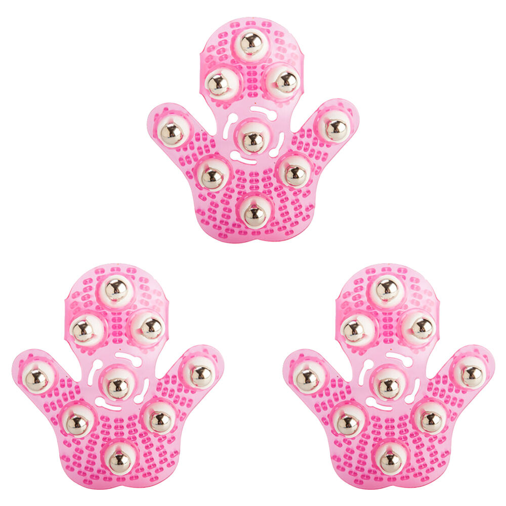 3PK MDI Flexible Waterproof Massage Bath/Shower Glove 15x16cm - Pink